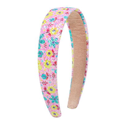 3 cm pločio moteriška spalvinga plaukų juosta Odinė blizgučiai skirta veido plovimui Merginoms Madingi blizgantys plaukų priedai Kasdieniai galvos apdangalai