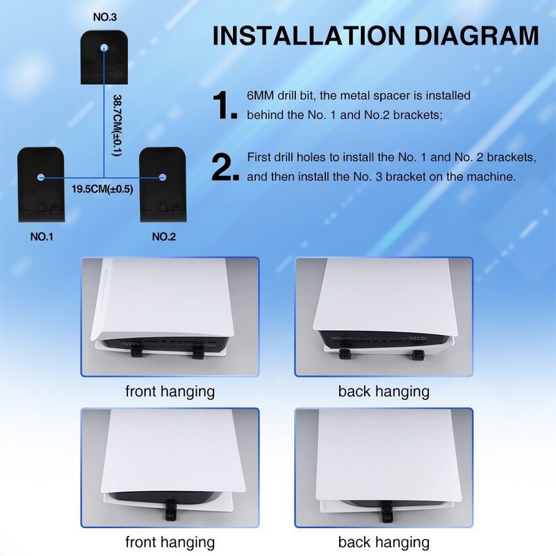 Suport Suport de Montare pe Perete Pentru Consola PS5 Pentru Suport de depozitare PlayStation 5 Baza cu cârlig pentru rack pentru accesorii PS5