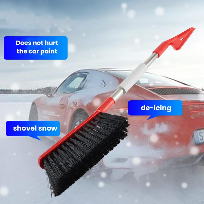 Solid Abs Auto Snow Shovel Prémium autós hókefe jégkaparó tartós alumínium ötvözet nyél Eva szivacs markolat rugalmas nylon
