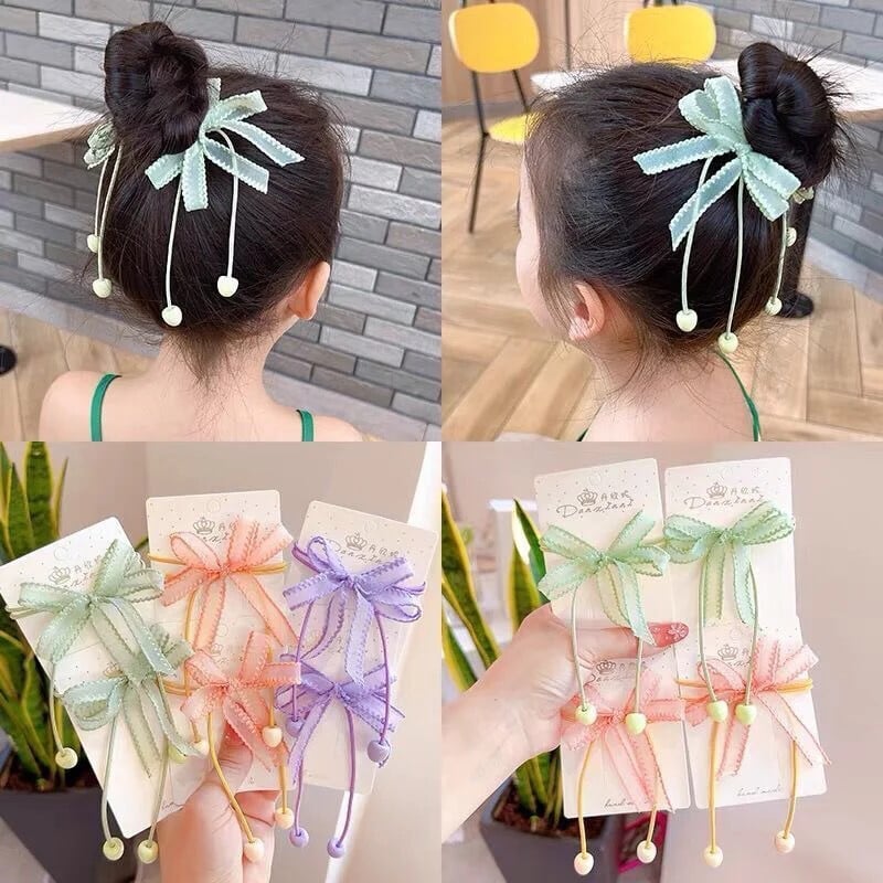 2 vnt Mieli vaikiški guminukai Sweet Bow elastingas plaukų žiedas mergaitėms Princess Kawaii plaukų kaklaraištis galvos apdangalai Vaikų plaukų aksesuarai