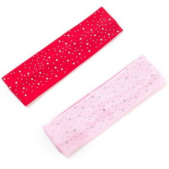 Παιδικά Rhinestone Flat Headbands Hair Girl Handmade Παιδικά Ελαστικά Μοναδικά Hairbands Dot Headwraps Αξεσουάρ μαλλιών σε χρώμα καραμέλα