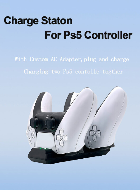 Kétbázisú gyorstöltő vezeték nélküli kontroller töltő dokkoló állomás USB Type-C Sony PS5 joystick PS5 játékvezérlőhöz Tartozékok