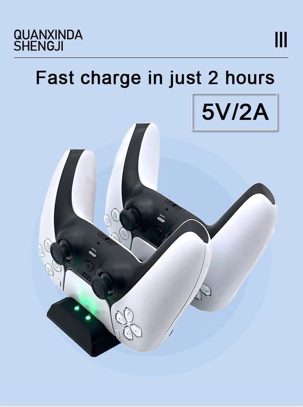Kétbázisú gyorstöltő vezeték nélküli kontroller töltő dokkoló állomás USB Type-C Sony PS5 joystick PS5 játékvezérlőhöz Tartozékok