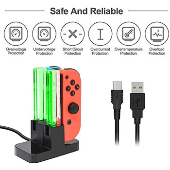 DATA FROG Charging Dock Συμβατό με Nintendo Switch/Switch OLED για αξεσουάρ παιχνιδιών Joy Con Charger Station Station