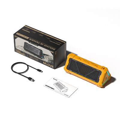 MLOVE P3 lauko Bluetooth garsiakalbis, 40 W išvesties galia Bluetooth 5.3 garsiakalbis, stereofoninis garsas IPX7 atsparus vandeniui, Micro SD kortelė, RGB šviesa