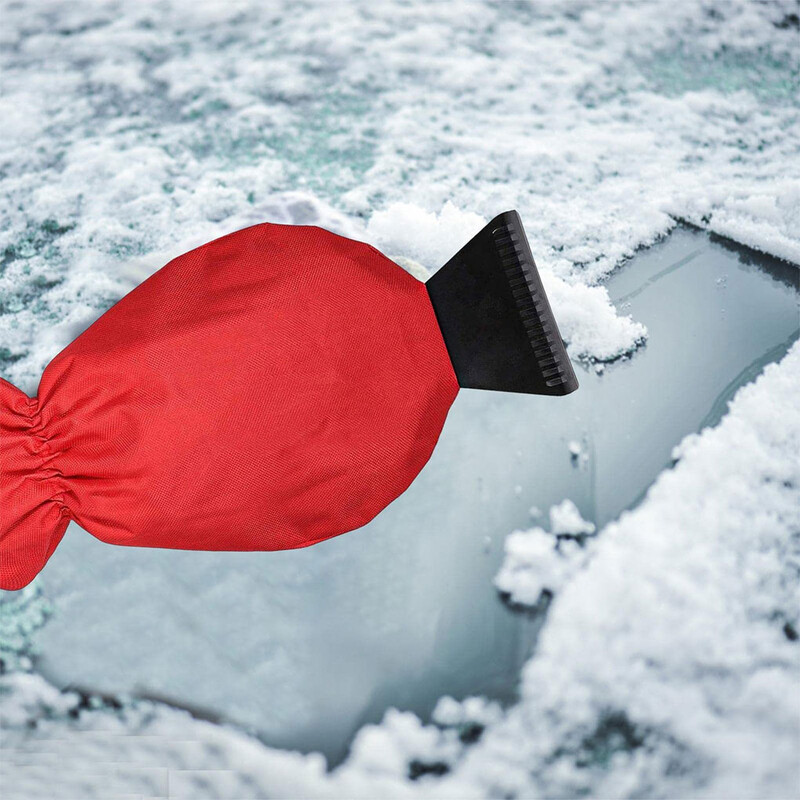 Automobilski strugač za led Automobilska lopata za snijeg Lopata za uklanjanje snijega s toplom toplinskom vodootpornom rukavicom Crvena