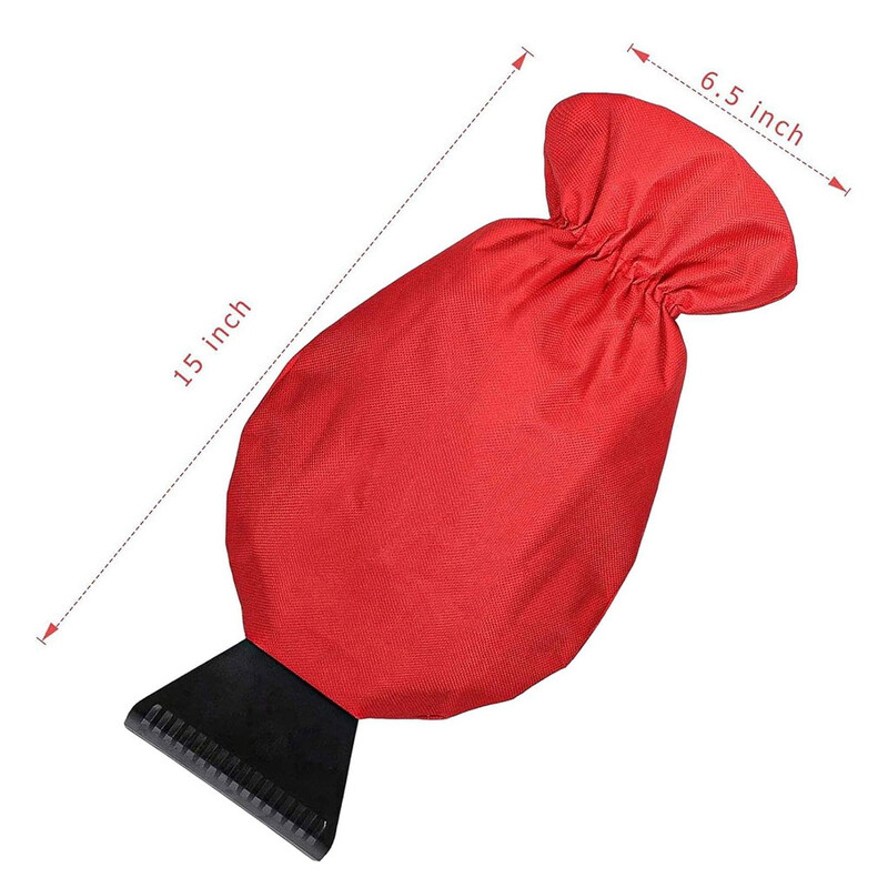 Automobilski strugač za led Automobilska lopata za snijeg Lopata za uklanjanje snijega s toplom toplinskom vodootpornom rukavicom Crvena