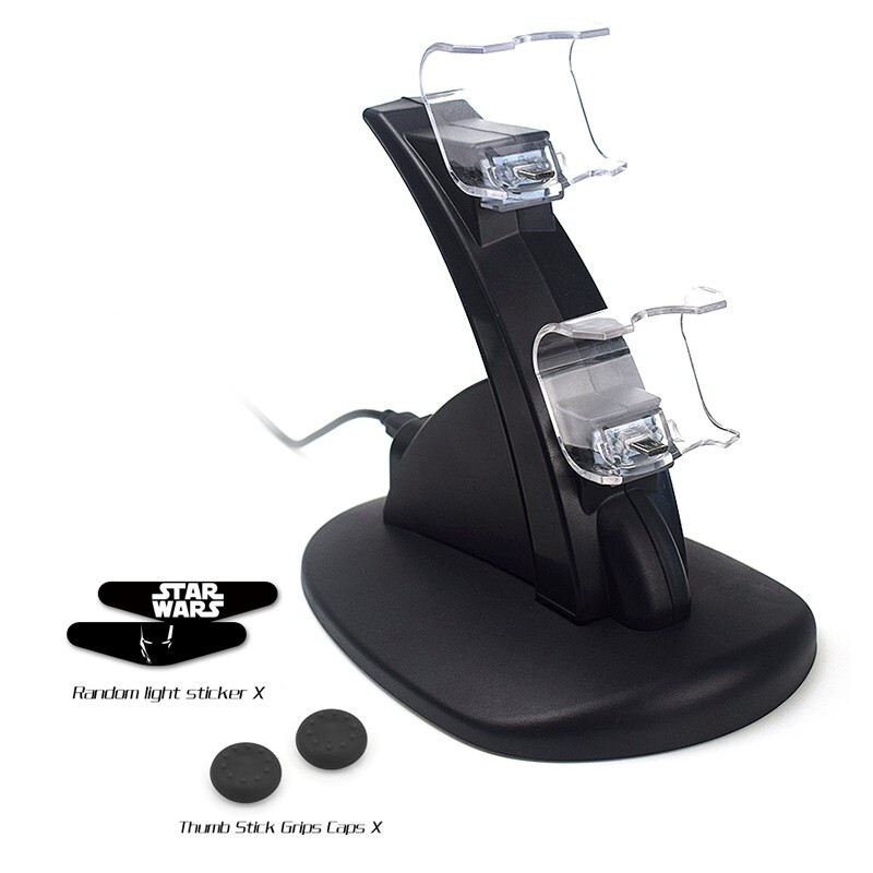 DATA FROG LED Dock de încărcare USB dublu Suport pentru controler pentru încărcător pentru gamepad Sony PS4/PS4 Slim/PS4 Pro [Cadou gratuit]