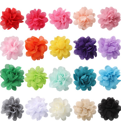 Σατέν Mini DIY Flowers Kids Boutique Chiffon Flowers Χριστουγεννιάτικα κουρέματα για κορίτσια γάμου ή αξεσουάρ χωρίς κλιπ 30 τμχ/παρτίδα