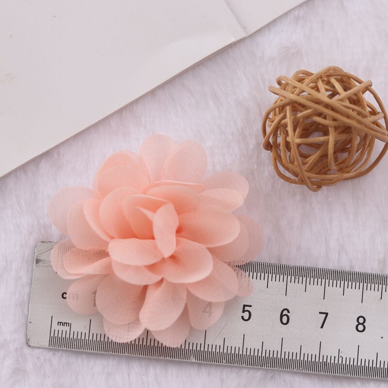 5cm saténové mini DIY kvety pre deti, butikové šifónové kvety, vianočné svadobné dievčenské sponky do vlasov alebo bez sponiek, doplnok 30 ks/sada