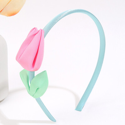 Oaoleer Noua Bentita de lalele pentru fetite Bentita de par cu flori dulci Cerceta de par prințesa Accesorii pentru păr pentru copii Ornamente