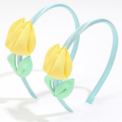 Oaoleer Noua Bentita de lalele pentru fetite Bentita de par cu flori dulci Cerceta de par prințesa Accesorii pentru păr pentru copii Ornamente