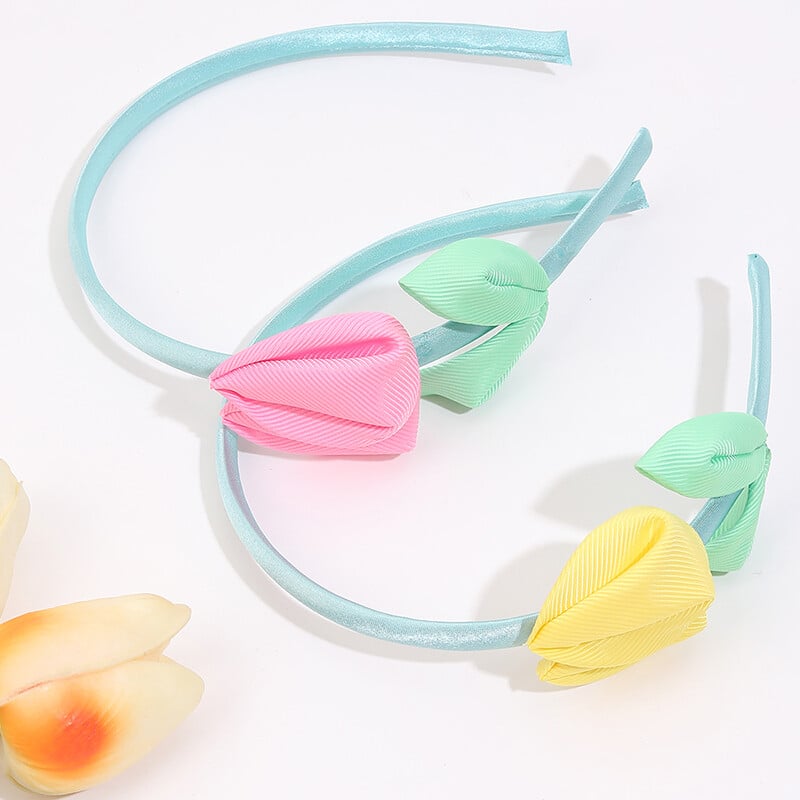 Oaoleer Noua Bentita de lalele pentru fetite Bentita de par cu flori dulci Cerceta de par prințesa Accesorii pentru păr pentru copii Ornamente