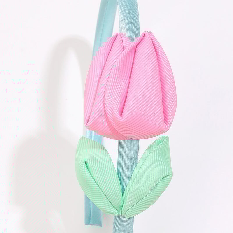 Oaoleer Noua Bentita de lalele pentru fetite Bentita de par cu flori dulci Cerceta de par prințesa Accesorii pentru păr pentru copii Ornamente