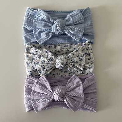 3 τεμάχια/Παρτίδα, Knot Φιόγκος μαλακές νάιλον κορδέλες για μωρό καλώδιο Πλεκτό νάιλον τουρμπάνι κεφαλής περιτυλίγματα κεφαλής για βρέφη Αξεσουάρ για βρεφικά μαλλιά Παιδικά καλύμματα κεφαλής