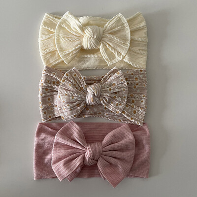 3 τεμάχια/Παρτίδα, Knot Φιόγκος μαλακές νάιλον κορδέλες για μωρό καλώδιο Πλεκτό νάιλον τουρμπάνι κεφαλής περιτυλίγματα κεφαλής για βρέφη Αξεσουάρ για βρεφικά μαλλιά Παιδικά καλύμματα κεφαλής