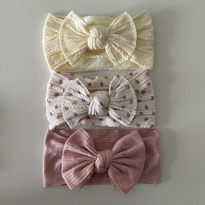 3 τεμάχια/Παρτίδα, Knot Φιόγκος μαλακές νάιλον κορδέλες για μωρό καλώδιο Πλεκτό νάιλον τουρμπάνι κεφαλής περιτυλίγματα κεφαλής για βρέφη Αξεσουάρ για βρεφικά μαλλιά Παιδικά καλύμματα κεφαλής