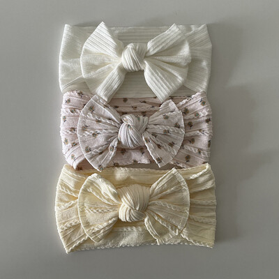 3 τεμάχια/Παρτίδα, Knot Φιόγκος μαλακές νάιλον κορδέλες για μωρό καλώδιο Πλεκτό νάιλον τουρμπάνι κεφαλής περιτυλίγματα κεφαλής για βρέφη Αξεσουάρ για βρεφικά μαλλιά Παιδικά καλύμματα κεφαλής