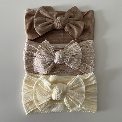 3 τεμάχια/Παρτίδα, Knot Φιόγκος μαλακές νάιλον κορδέλες για μωρό καλώδιο Πλεκτό νάιλον τουρμπάνι κεφαλής περιτυλίγματα κεφαλής για βρέφη Αξεσουάρ για βρεφικά μαλλιά Παιδικά καλύμματα κεφαλής