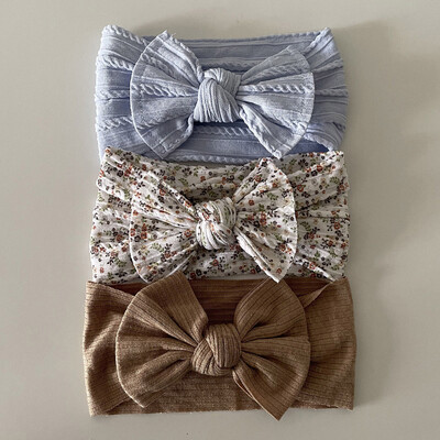 3 τεμάχια/Παρτίδα, Knot Φιόγκος μαλακές νάιλον κορδέλες για μωρό καλώδιο Πλεκτό νάιλον τουρμπάνι κεφαλής περιτυλίγματα κεφαλής για βρέφη Αξεσουάρ για βρεφικά μαλλιά Παιδικά καλύμματα κεφαλής