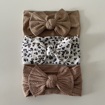 3 τεμάχια/Παρτίδα, Knot Φιόγκος μαλακές νάιλον κορδέλες για μωρό καλώδιο Πλεκτό νάιλον τουρμπάνι κεφαλής περιτυλίγματα κεφαλής για βρέφη Αξεσουάρ για βρεφικά μαλλιά Παιδικά καλύμματα κεφαλής