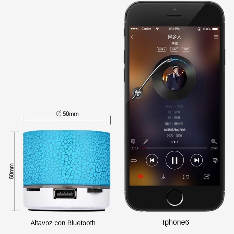 Univerzálny mini reproduktor Bluetooth bezdrôtový autorádio oslnivé praskliny LED svetlá subwoofer podpora TF SD karta USB nabíjanie pre PC