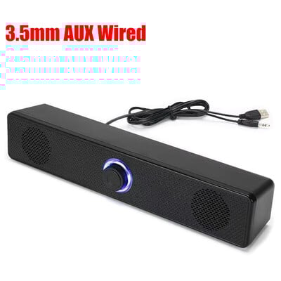 PC Soundbar Vezetékes/Vezeték nélküli Bluetooth hangszóró USB tápellátású Soundbar TV-hez PC Laptop Gaming Házimozi Surround Audio rendszer