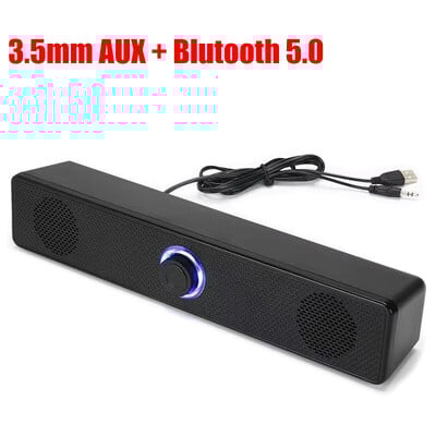 PC Soundbar Vezetékes/Vezeték nélküli Bluetooth hangszóró USB tápellátású Soundbar TV-hez PC Laptop Gaming Házimozi Surround Audio rendszer