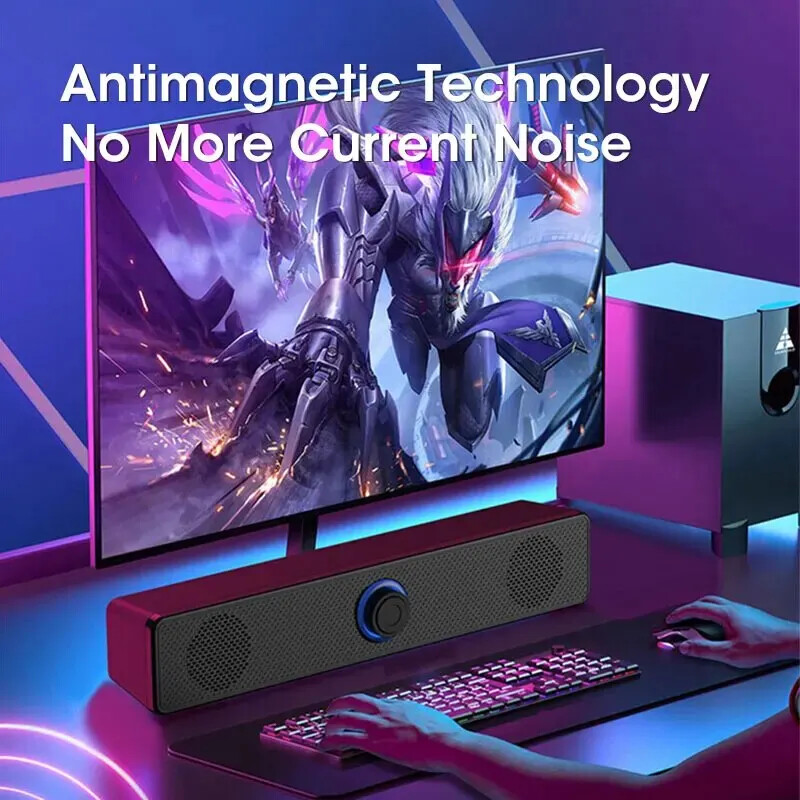 PC Soundbar Vezetékes/Vezeték nélküli Bluetooth hangszóró USB tápellátású Soundbar TV-hez PC Laptop Gaming Házimozi Surround Audio rendszer
