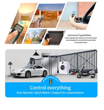 Universal 433MHZ Copy Garage Remote Control 4 Keys Cloning Electric Gate Remote Controller Duplicator Key Mini design keychain