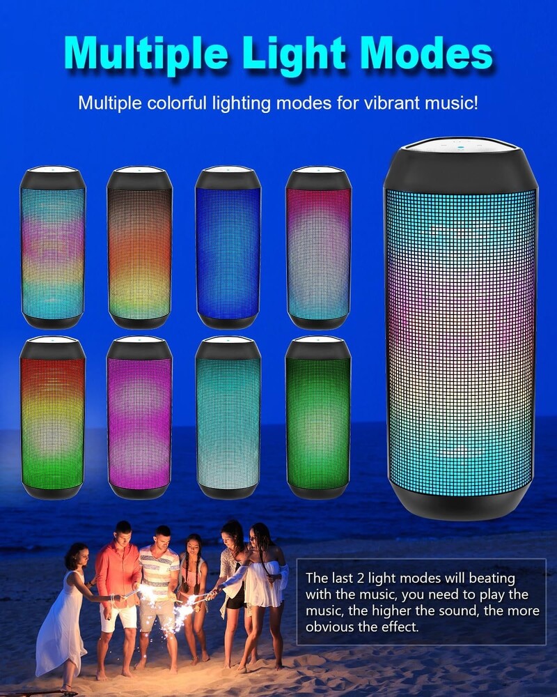 Bezdrôtový prenosný Bluetooth reproduktor/Bluetooth reproduktor/Priestorový stereo/Ľahký/Vodeodolný/Na kempovanie v prírode/