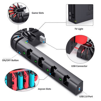 За Switch Joycon Charger Switch OLED контролери Fast Charge Switch Pro Controller Dock Station 8 игрови слота за Nintendo