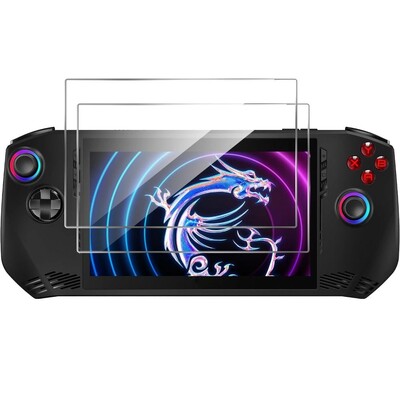 2db edzett üveg védőfólia MSI Claw A1M 7" képernyővédő fóliához Arc Edge HD karcmentes kézi konzol tartozékaihoz
