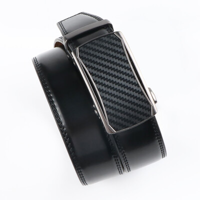 Valódi bőr racsnis öv férfiaknak – állítható automatikus csat, hétköznapi üzleti stílus, kiváló minőségű bőr panel