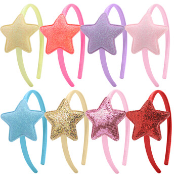 Μόδα Γυναικεία γκλίτερ Pentagram Star Hairbands Γεωμετρικά Νέα Λεπτά Κορδέλες Κομψή κεφαλή για καθημερινά αξεσουάρ μαλλιών για πάρτι