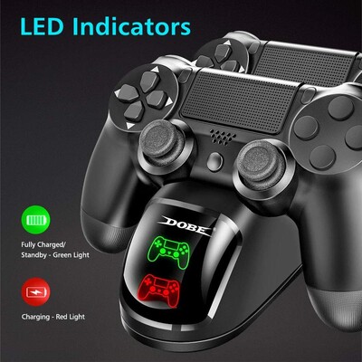 PS4 kontroliera lādētājs, DualShock 4 kontroliera USB uzlādes stacijas dokstacija, PS 4 uzlādes stacija Sony PS4/ PS4 Slim/ PS4 Pro