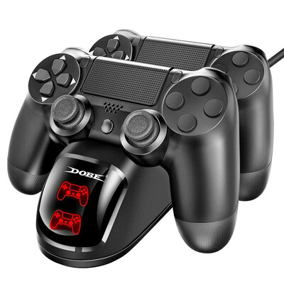 Încărcător pentru controler PS4, stație de încărcare USB pentru controler DualShock 4, stație de încărcare PS 4 pentru Sony PS4/ PS4 Slim/ PS4 Pro