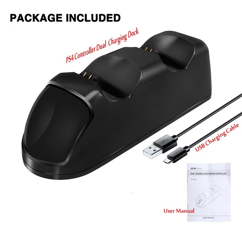 Încărcător pentru controler PS4, stație de încărcare USB pentru controler DualShock 4, stație de încărcare PS 4 pentru Sony PS4/ PS4 Slim/ PS4 Pro