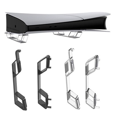 Horizontalus stovas, skirtas PS5 Slim Digital / Optical Drive Edition žaidimų konsolės doko laikiklio laikiklis, skaidrus pagrindas, skirtas PS 5 Slim