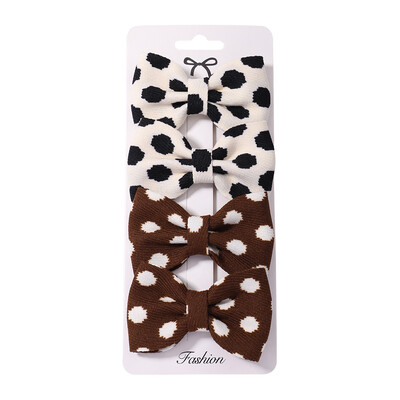 4 vnt. / rinkinys Leopardo taškeliais marginti lankeliai plaukų segtukai mergaitėms audiniai vintažiniai languoti lankai plaukų segtukai, galvos apdangalai, plaukų priedai