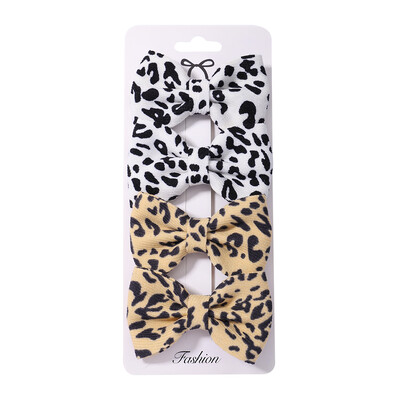 4 vnt. / rinkinys Leopardo taškeliais marginti lankeliai plaukų segtukai mergaitėms audiniai vintažiniai languoti lankai plaukų segtukai, galvos apdangalai, plaukų priedai