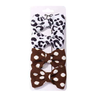 4 vnt. / rinkinys Leopardo taškeliais marginti lankeliai plaukų segtukai mergaitėms audiniai vintažiniai languoti lankai plaukų segtukai, galvos apdangalai, plaukų priedai