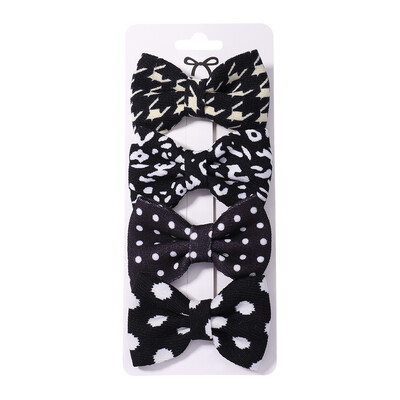 4 vnt. / rinkinys Leopardo taškeliais marginti lankeliai plaukų segtukai mergaitėms audiniai vintažiniai languoti lankai plaukų segtukai, galvos apdangalai, plaukų priedai