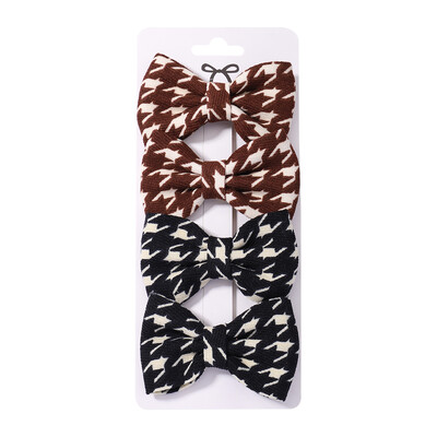 4 vnt. / rinkinys Leopardo taškeliais marginti lankeliai plaukų segtukai mergaitėms audiniai vintažiniai languoti lankai plaukų segtukai, galvos apdangalai, plaukų priedai