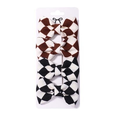 4 vnt. / rinkinys Leopardo taškeliais marginti lankeliai plaukų segtukai mergaitėms audiniai vintažiniai languoti lankai plaukų segtukai, galvos apdangalai, plaukų priedai