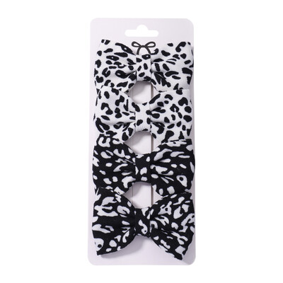 4 vnt. / rinkinys Leopardo taškeliais marginti lankeliai plaukų segtukai mergaitėms audiniai vintažiniai languoti lankai plaukų segtukai, galvos apdangalai, plaukų priedai