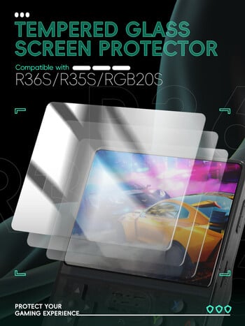 DATA FROG R36S Закалено стъклено протекторно предпазно покритие за екрана за RBG20S R35S Flim Cover Аксесоари за игри 2/3/5 пакет