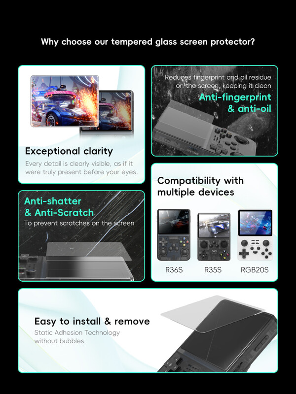 Προστατευτικό οθόνης DATA FROG R36S Tempered Glass Protector για RBG20S R35S Flim Cover αξεσουάρ παιχνιδιών 2/3/5 Πακέτο