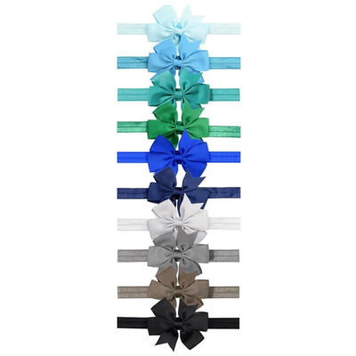 10 vienetų mergaičių galvos juostos 3 colių Grosgrain juostelės plaukų lankeliai, skirti kūdikiams, kūdikiams ir mažiems vaikams