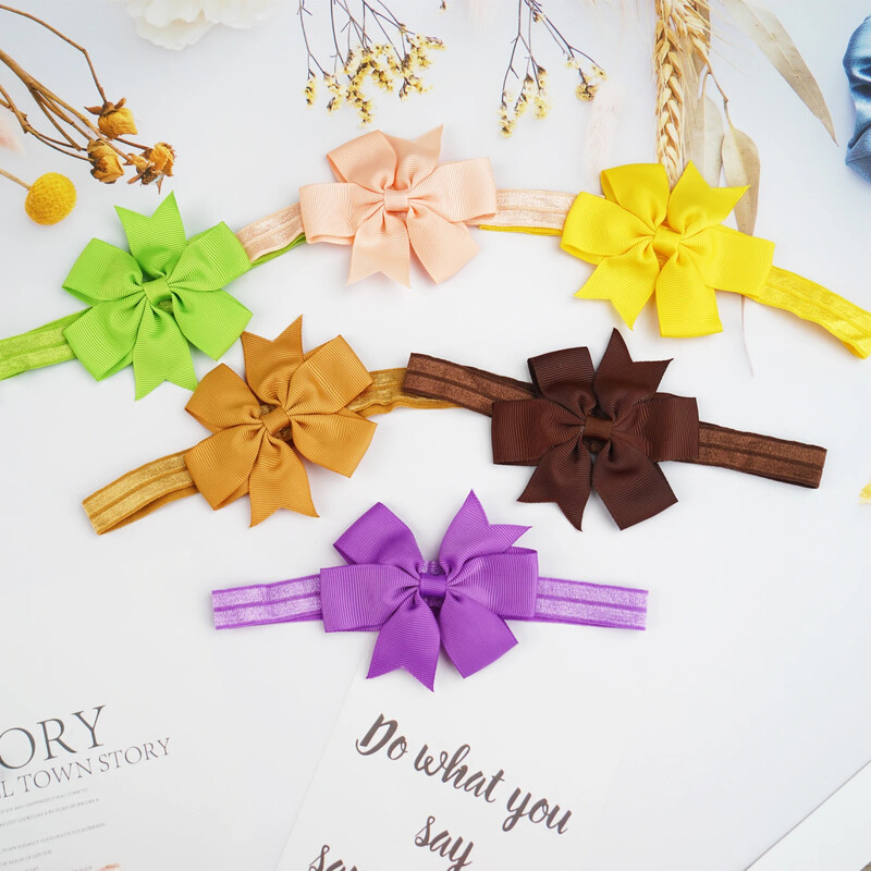 10 vienetų mergaičių galvos juostos 3 colių Grosgrain juostelės plaukų lankeliai, skirti kūdikiams, kūdikiams ir mažiems vaikams